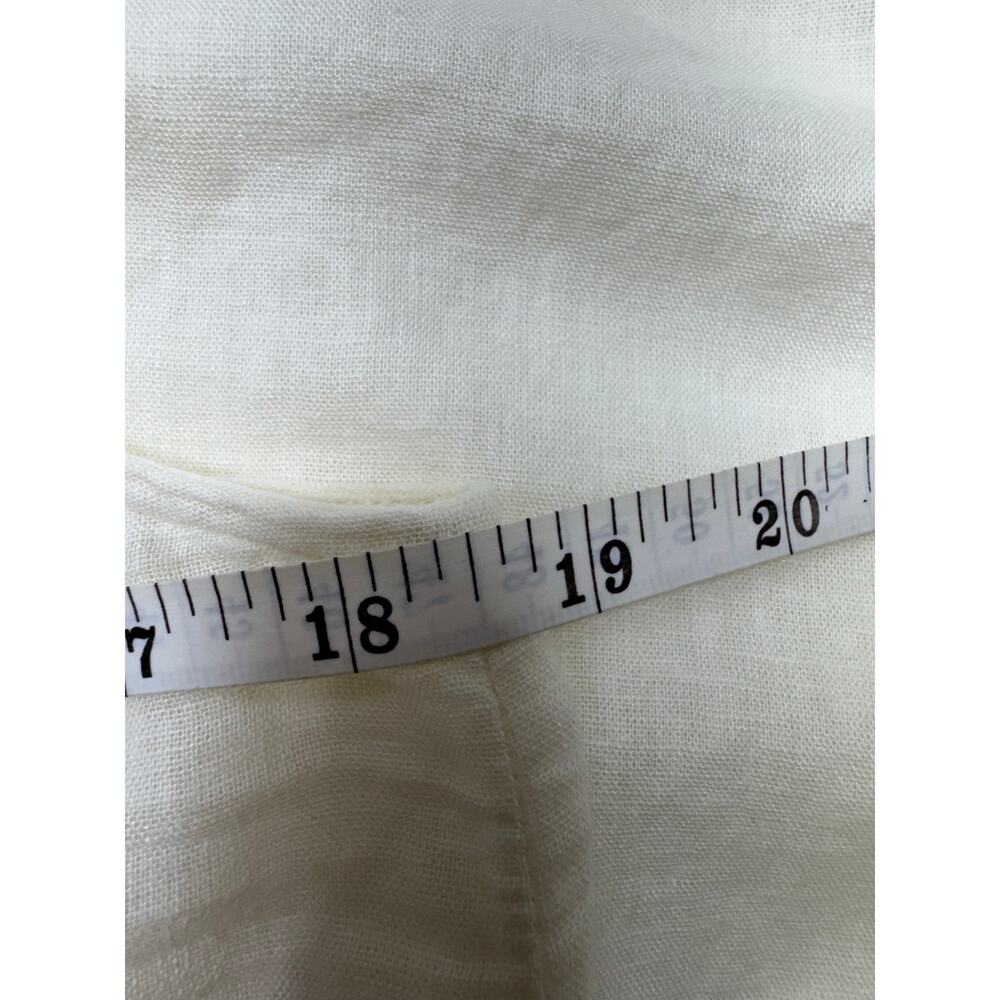 Haute Hippie Style Jumpsuit Sz M Ivory Linen Blend Romper Wide Leg Pockets - Picture 9 of 12